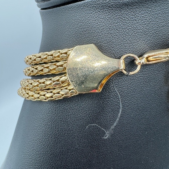 Knotted Gold Tone necklace, clasp with an extender - Picture 5 of 7